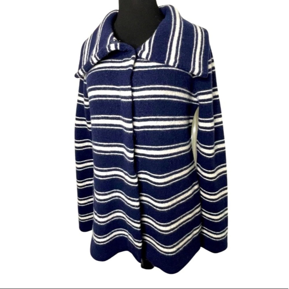 Lands’ End Striped Lambswool Coat